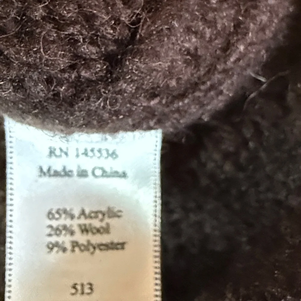 Coldwater Creek Brown Wool Blend V-Neck  Long Sleeve Sweater Plus Size 1X